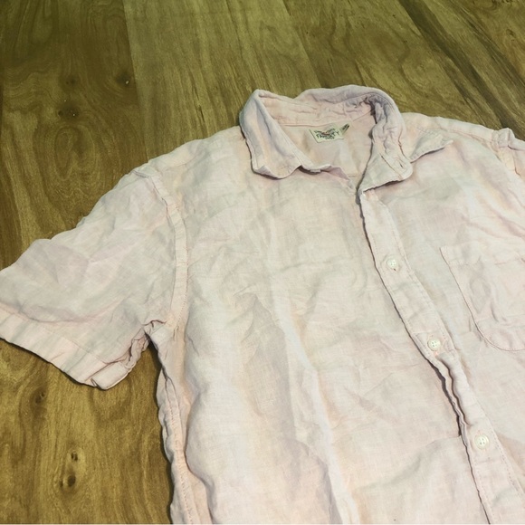 Faherty Shirt Mens 100% Linen Light Pink Solid Button Up Outdoors Casual Size M - Picture 4 of 10